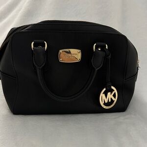 Michael Kors Black Satchel with Gold Accents